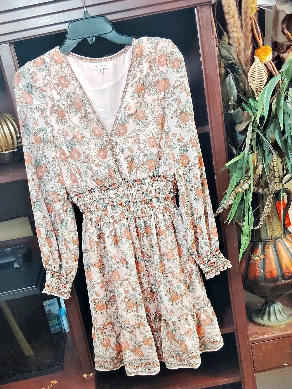Max Studio Floral Mini Dress in Pink Size Large